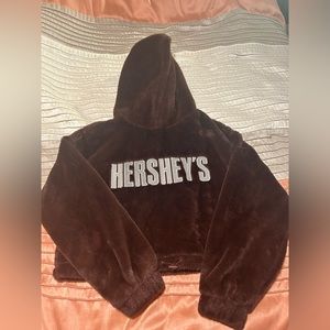 TWO Forever 21 Sweaters. Brown Hershey Hoodie/Yellow. Adult Small. Never Worn.